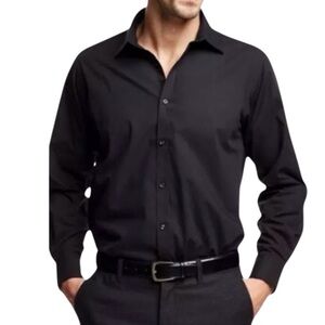 Beverly Hills Polo Club Men's Black Button-Up Shirt - Sz 2XLB (Big & Tall) NWOT!